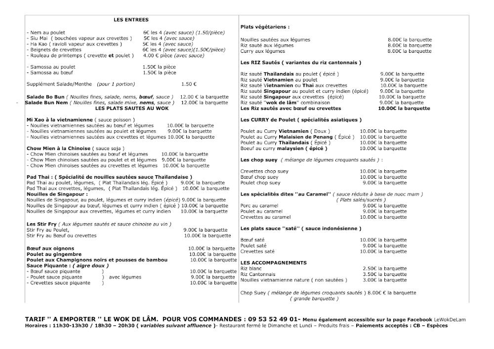 Le WOK de LÂM - Menu Image 1